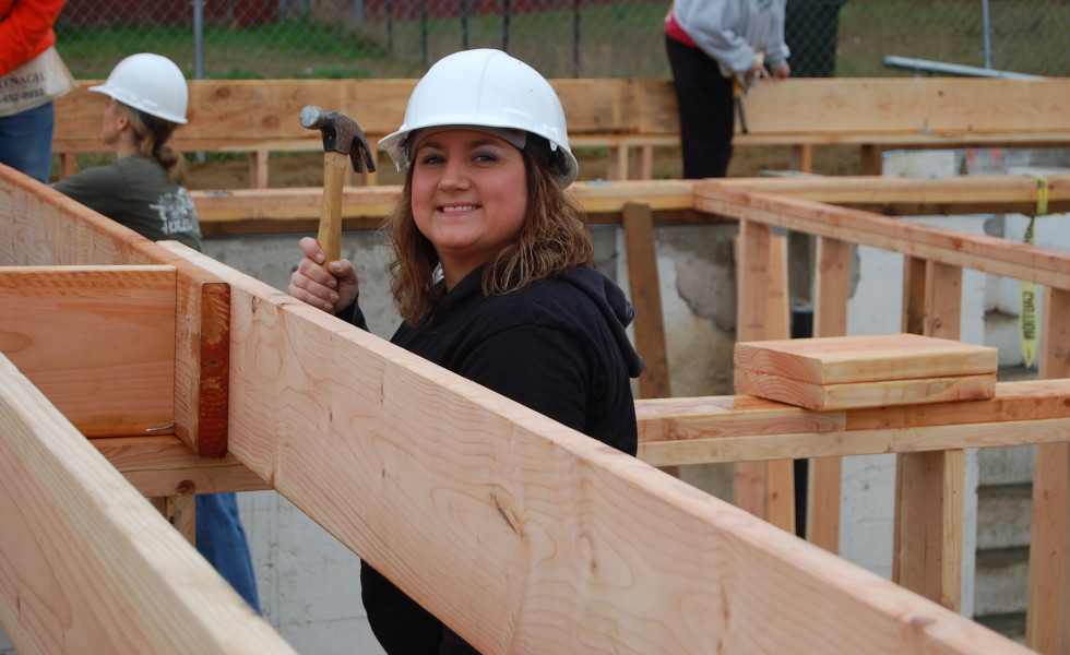 Helping build homes - Habitat for Humanity